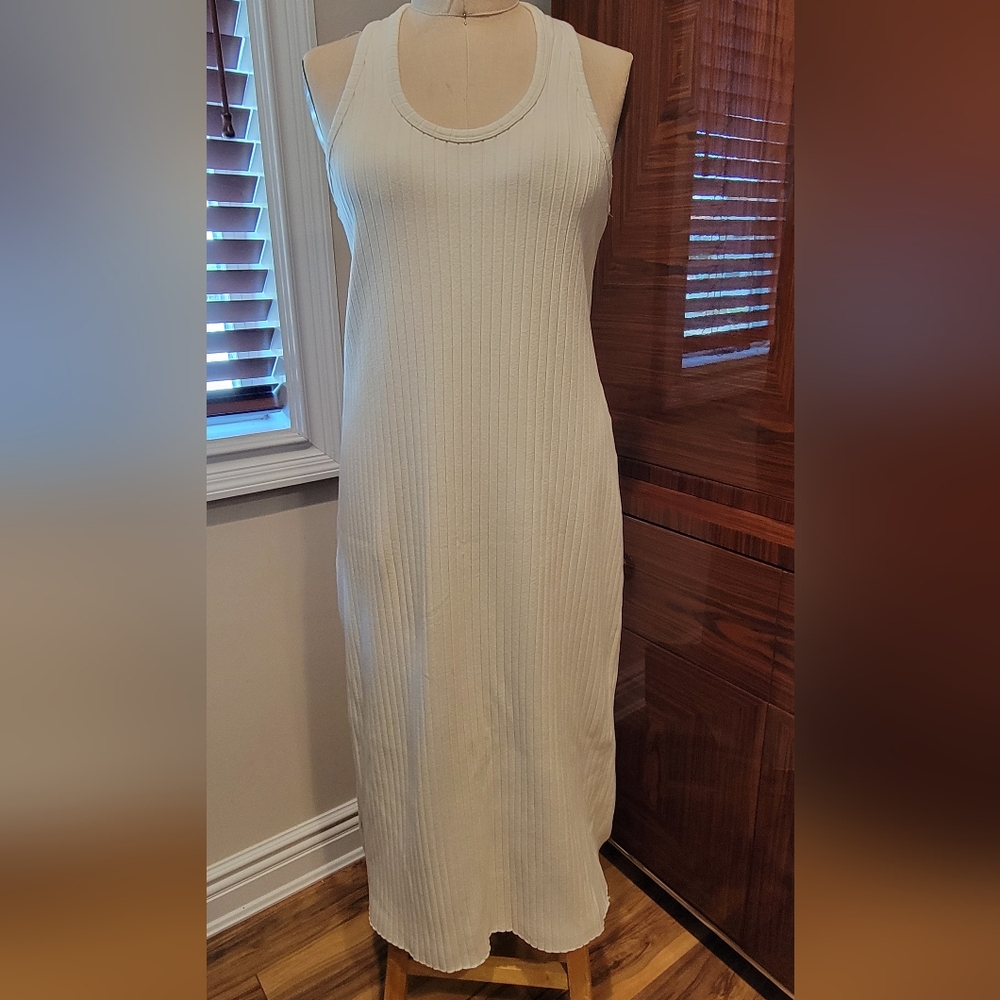 Vince - Cream Slip Midi Dress Halter Neckline - Picture 2 of 6